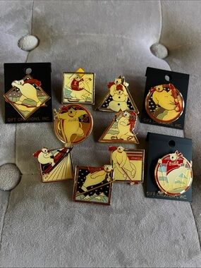 Vintage 1994 Coca-Cola Polar Bear Winter Sports Pins 10 in Set